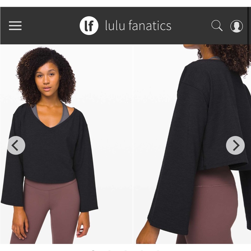 Lululemon Show your Depth Long Sleeve Sz M/L Heathered Core Black